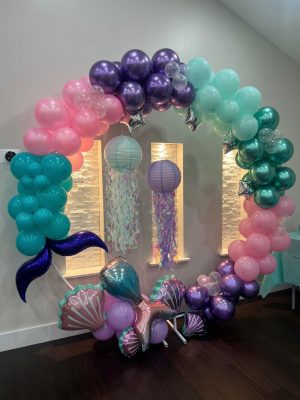 mermaid-circle-balloon-arch-rockville-md